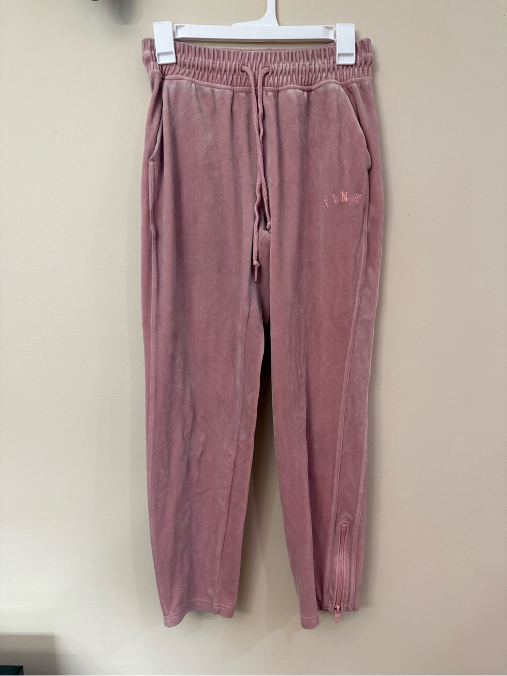 PINK Victoria's Secret Dusty Pink Velour Joggers